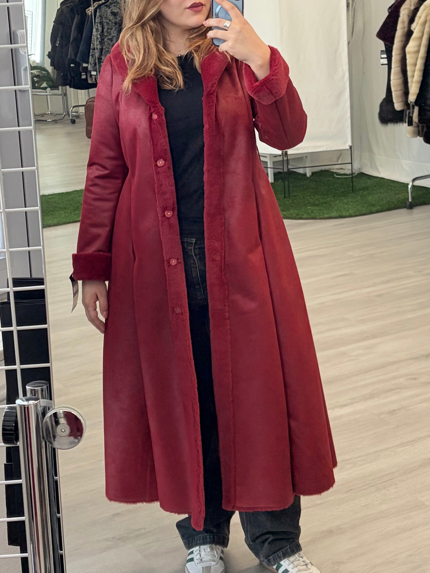 Cappotto lungo in Eco Montone