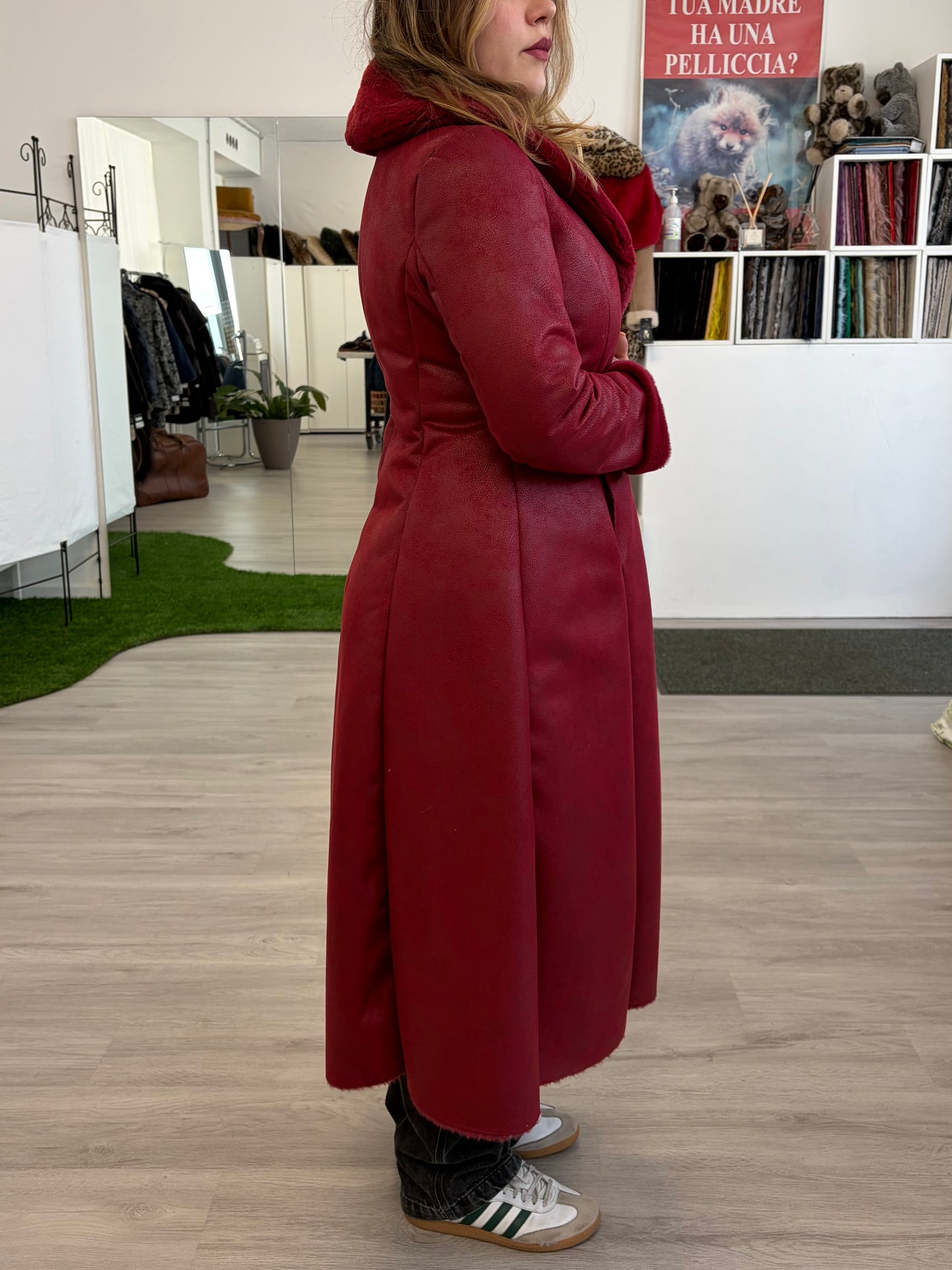 Cappotto lungo in Eco Montone